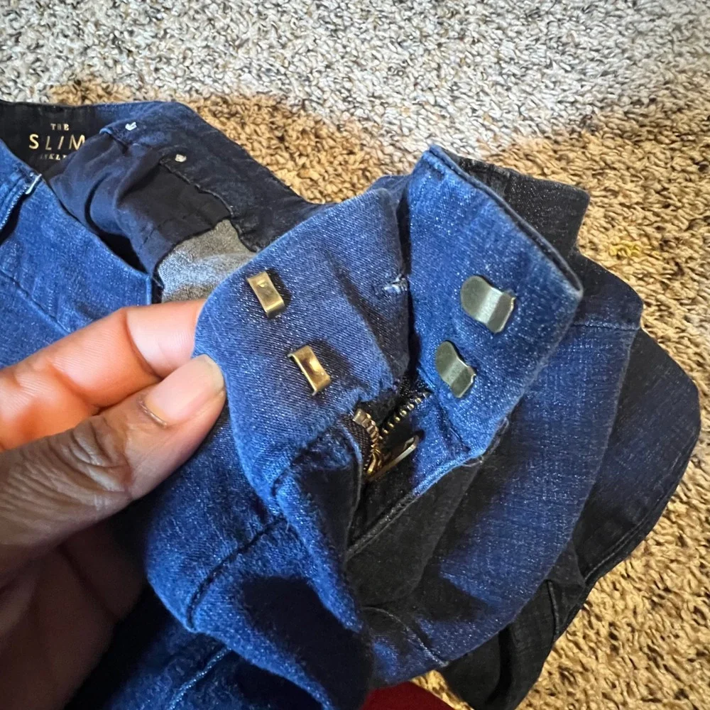 White House Black Market The Slim Ankle High Rise Dark Wash Seam Jeans Womens 10